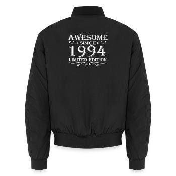1994 - Jahrgang 1994 - Unisex Bomberjacke - Schwarz - Hinten - AI Model Male 185 light (185cm)