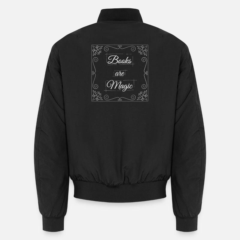 Books are Magic - Unisex Bomber Jacket - black