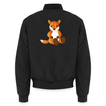 sugar-sweet little fox as animal companion - Unisex Bomber Jacket - black - Back - AI Model Male 185 light (185cm)