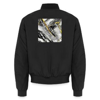 Marbre Or Noir Pierre Naturelle - Bomber unisexe - noir - Dos - AI Model Male 185 light (185cm)