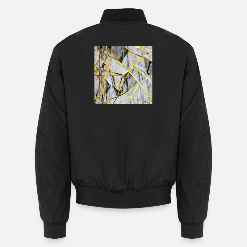 Marmor Mosaik Gold Textur - Unisex Bomberjacke - Schwarz