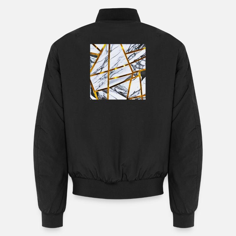 Marbre Or Blanc - Bomber unisexe - noir