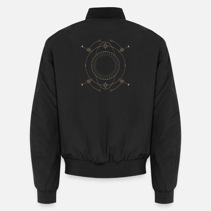Golden Star Circle Orbit Design Unisex Bomber Jacket