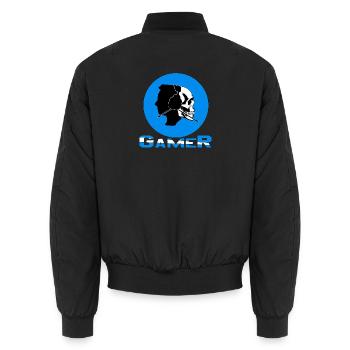Gamer - Unisex Bomber Jacket - black - Back - AI Model Male 185 light (185cm)