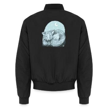 Vinja the she-wolf - Unisex Bomber Jacket - black - Back - AI Model Male 185 light (185cm)