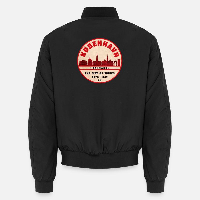 København Retro City Silhouette - Unisex Bomber Jacket - black