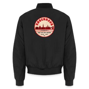 Sceau vintage de la Skyline de Copenhague - Bomber unisexe - noir - Dos - AI Model Male 185 light (185cm)