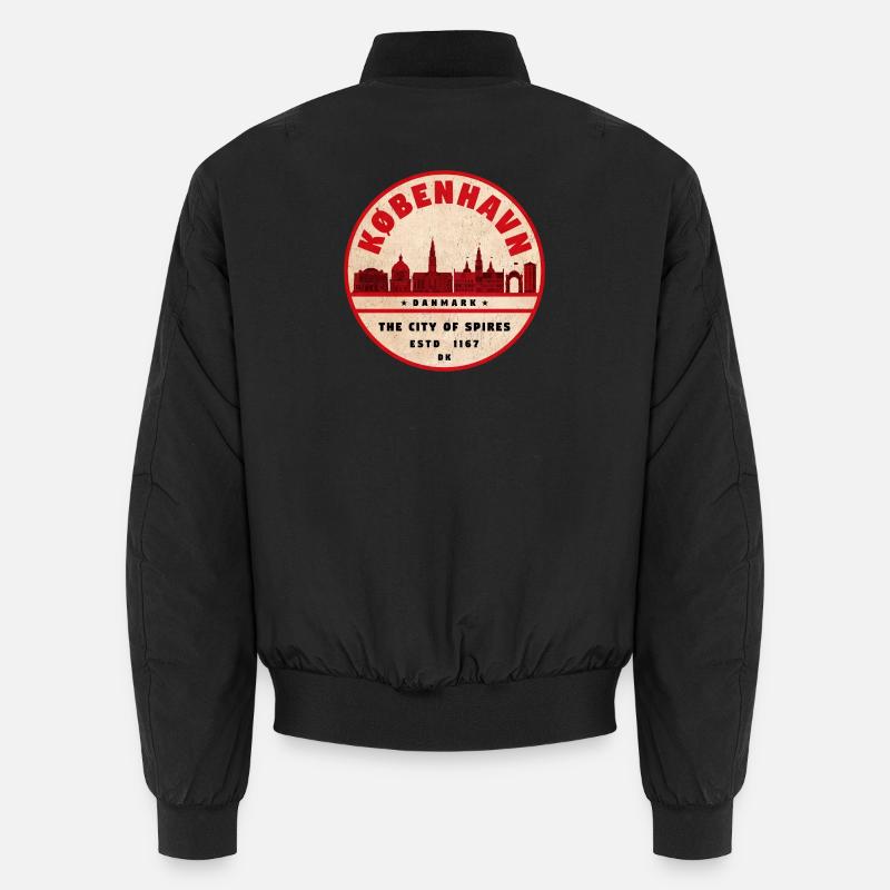 Sceau vintage de la Skyline de Copenhague Bomber unisexe