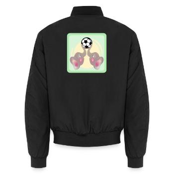 Children Football - Elephants COUPLE - Football Game - Unisex Bomber Jacket - black - Back - AI Model Male 185 light (185cm)