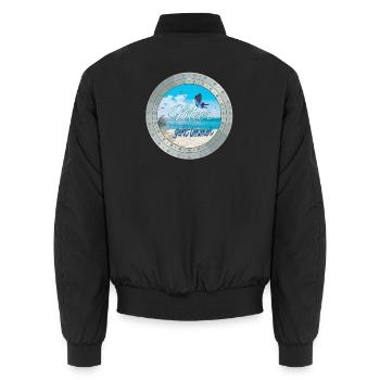 Meer geht immer – Strandlook - Unisex Bomberjacke - Schwarz - Hinten - AI Model Male 185 light (185cm)