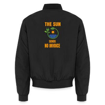 Sun No bill solar system solar power - Unisex Bomber Jacket - black - Back - AI Model Male 185 light (185cm)
