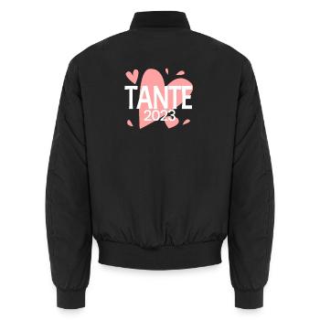 Tante 2023 - Tante werden - Tante Geschenk - Unisex Bomberjacke - Schwarz - Hinten - AI Model Male 185 light (185cm)