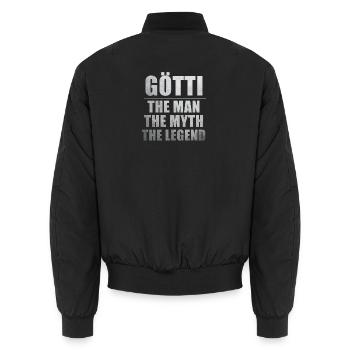 Götti l’homme le mythe la légende - Bomber unisexe - noir - Dos - AI Model Male 185 light (185cm)