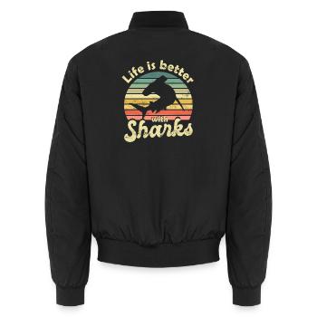Hai Hammerhai - Unisex Bomberjacke - Schwarz - Hinten - AI Model Male 185 light (185cm)