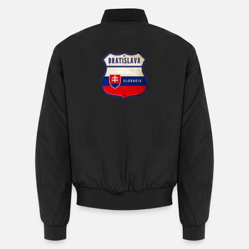 Bratislava Slowakei Wappen Flaggen Design Unisex Bomberjacke