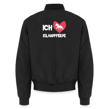 Herz Statement Pferdeliebe Ich Liebe Pferde - Unisex Bomberjacke - Schwarz - Hinten - AI Model Male 185 light (185cm)