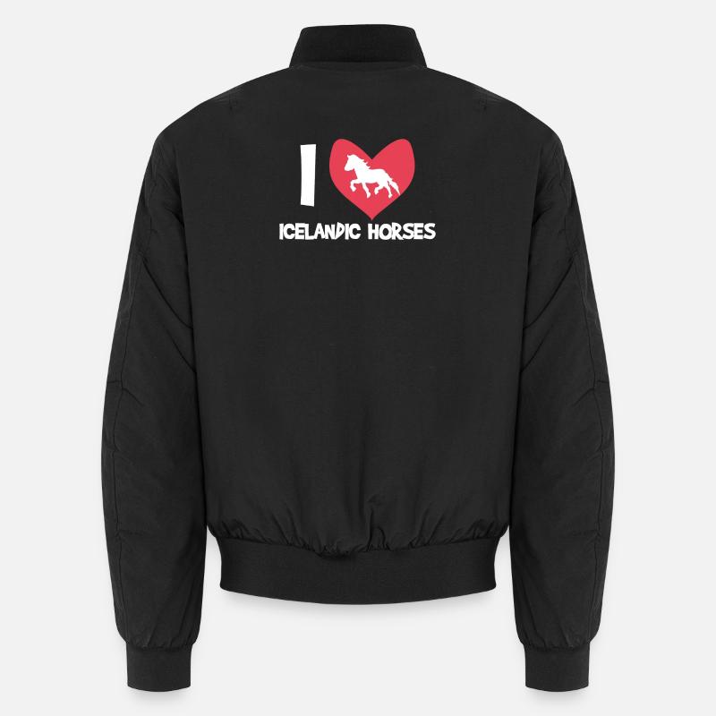Ich Liebe Pferde Islandpferde Statement Herz Unisex Bomberjacke