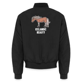 Islandpferde Cool Pferde Statement Pferdefan - Unisex Bomberjacke - Schwarz - Hinten - AI Model Male 185 light (185cm)