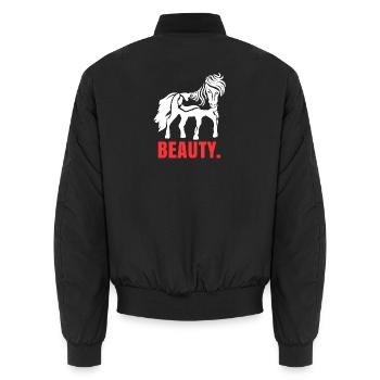 Islandpferde Pferde Spruch Pferdeliebe Pferdenarr - Unisex Bomberjacke - Schwarz - Hinten - AI Model Male 185 light (185cm)