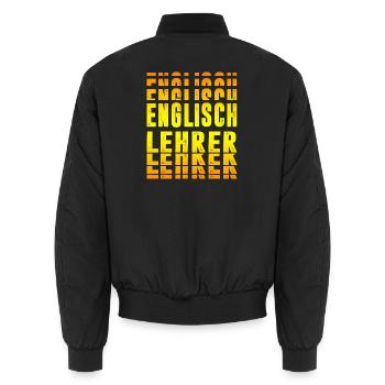 English Teacher Design - Unisex Bomber Jacket - black - Back - AI Model Male 185 light (185cm)