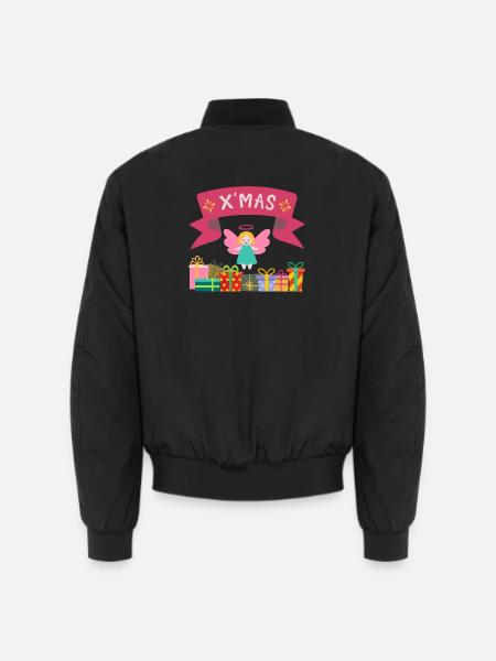 XMAS Engel mit Geschenken - Unisex Bomberjacke - Schwarz