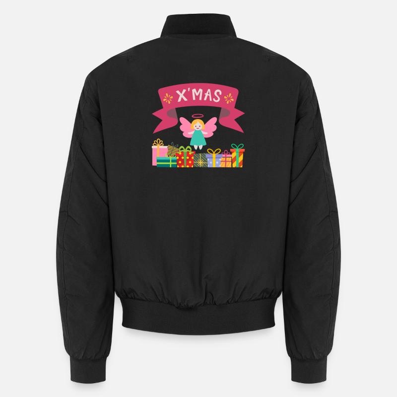 XMAS Engel mit Geschenken - Unisex Bomberjacke - Schwarz