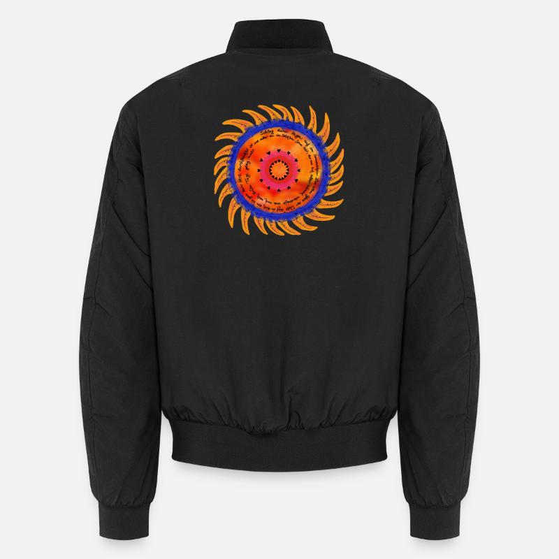 Sunshine Mandala black font Unisex Bomber Jacket