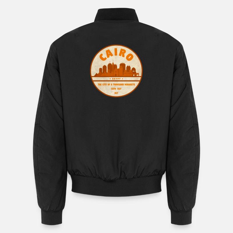 Kairo Retro Stadtsilhouette Badge Unisex Bomberjacke