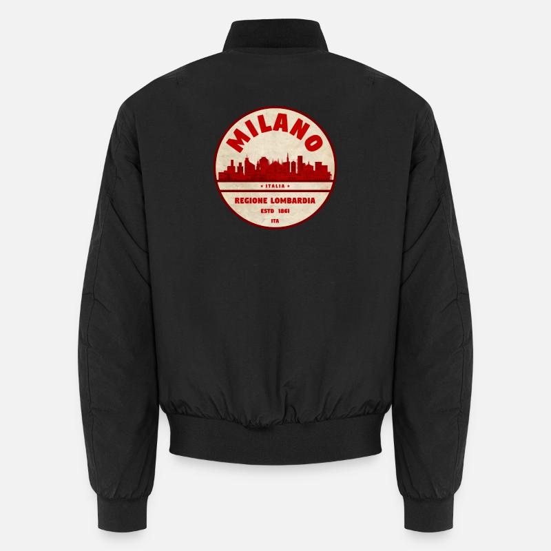 Milan Skyline Retro Abzeichen Lombardei Unisex Bomberjacke