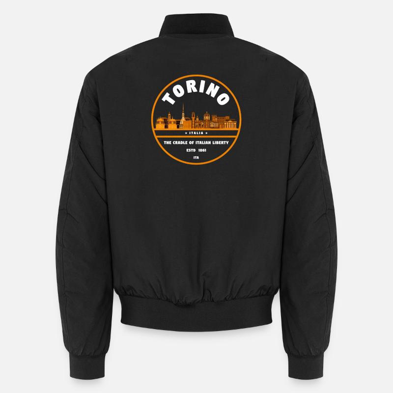 Torino Skyline Emblem - Unisex Bomber Jacket - black