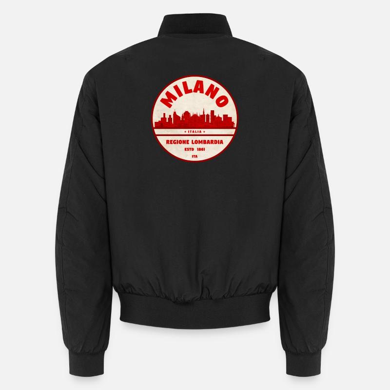 Milano Lombardia Retro Skyline - Unisex Bomber Jacket - black