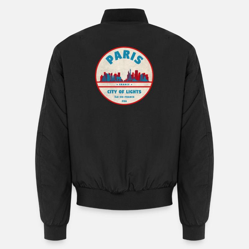 Emblème rétro Paris City Lights - Bomber unisexe - noir