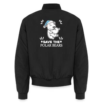 Polar bear Polar bear Environment Climate protection Nature conservation - Unisex Bomber Jacket - black - Back - AI Model Male 185 light (185cm)