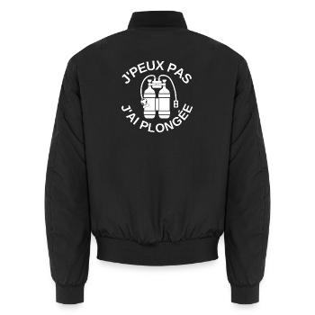 plongée, plongée sous marine, fan de plongée - Bomber unisexe - noir - Dos - AI Model Male 185 light (185cm)
