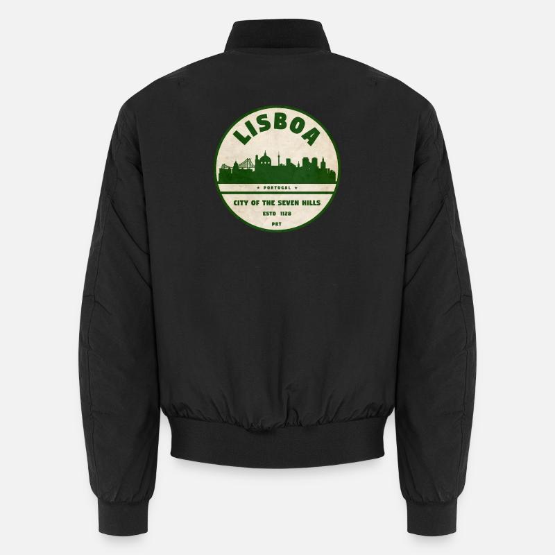 Lisboa Silhouette Stadtlogo - Unisex Bomberjacke - Schwarz