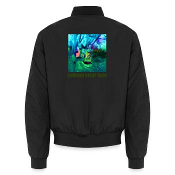 Sommer Nacht Regen Collage - Unisex Bomberjacke - Schwarz - Hinten - AI Model Male 185 light (185cm)