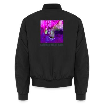 Summer NightRain Abstract - Unisex Bomber Jacket - black - Back - AI Model Male 185 light (185cm)