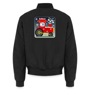 Football Locomotive MOUSE - Unisex Bomber Jacket - black - Back - AI Model Male 185 light (185cm)