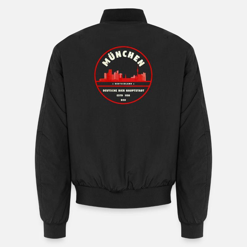 München Skyline Stempelrot Badge - Unisex Bomberjacke - Schwarz