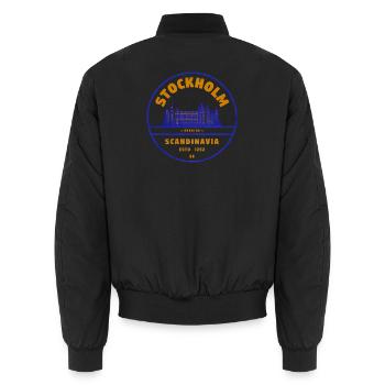 Timbre Stockholm Skyline Suède - Bomber unisexe - noir - Dos - AI Model Male 185 light (185cm)