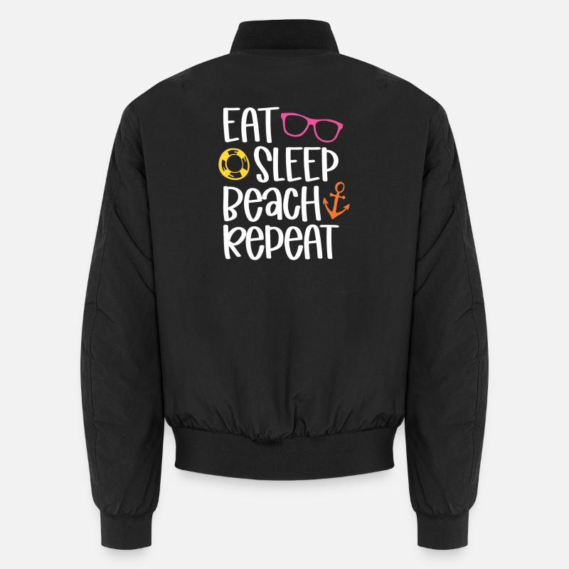 Eat Sleep Beach Repeat Unisex Bomberjacke