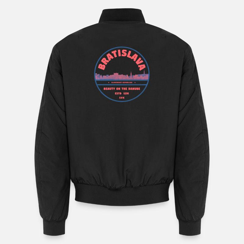 Bratislava Skyline Danube - Unisex Bomber Jacket - black
