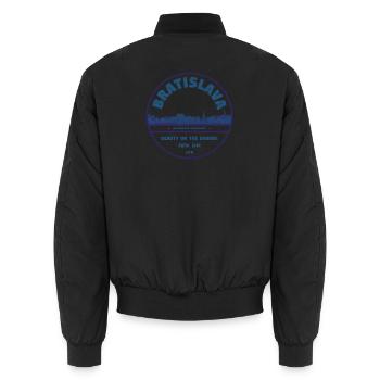 Bratislava Danube Skyline Emblem - Unisex Bomberjacke - Schwarz - Hinten - AI Model Male 185 light (185cm)