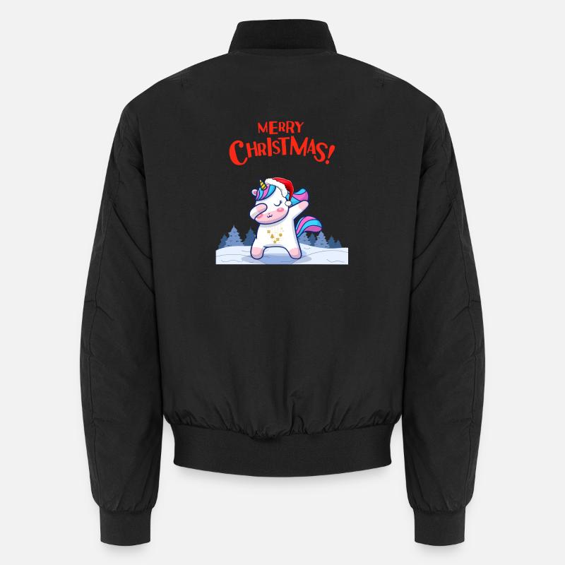 Christmas University with Santa Hat - Unisex Bomber Jacket - black