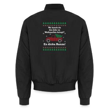 Wa hosch du des Johr zu Weihnachta kriegt? - Unisex Bomberjacke - Schwarz - Hinten - AI Model Male 185 light (185cm)