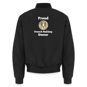 Französische Dogge, Proud French Dog Owner - Unisex Bomberjacke - Schwarz - Hinten - AI Model Male 185 light (185cm)