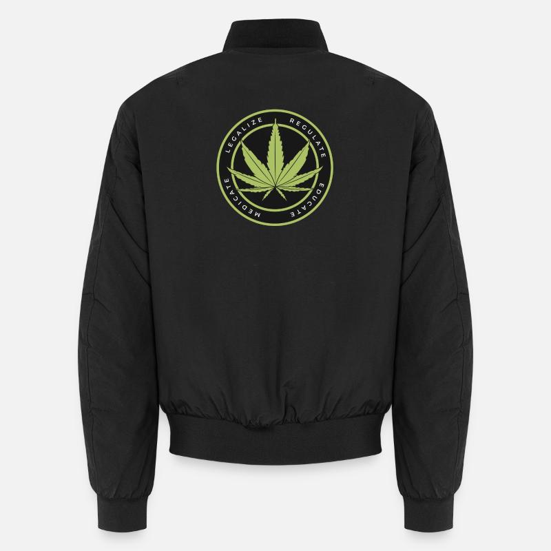 Green mandate: legalize regulate - Unisex Bomber Jacket - black