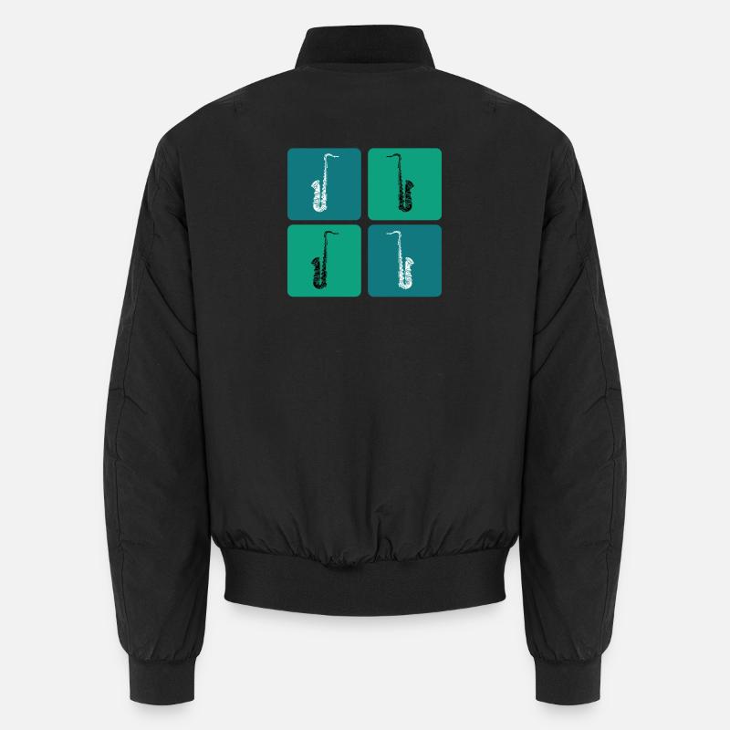 Saxophone design - Unisex Bomber Jacket - black