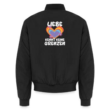 Lgbt Herz Liebe Gleichberechtigung Statement - Unisex Bomberjacke - Schwarz - Hinten - AI Model Male 185 light (185cm)