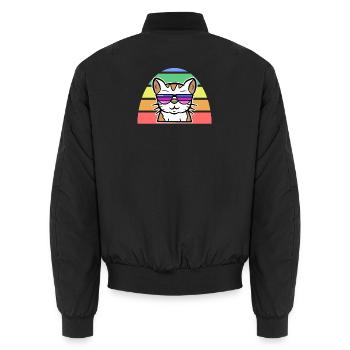 Lgbt Cool Katze Regenbogen Menschenrechte Stolz - Unisex Bomberjacke - Schwarz - Hinten - AI Model Male 185 light (185cm)